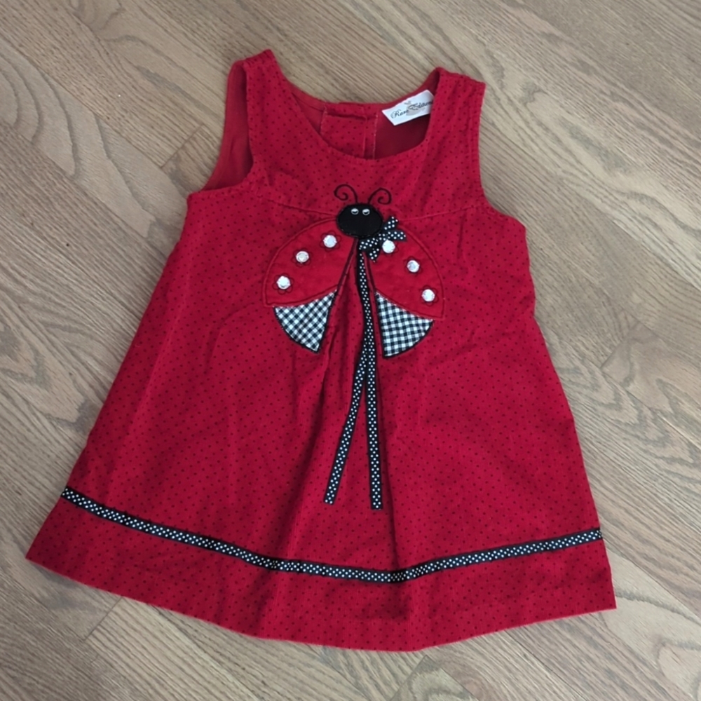 Rare Editions corduroy ladybug 🐞 dress